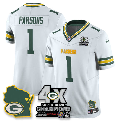 GB 4-Time Champions Patch Vapor Limited Jersey - Stitched