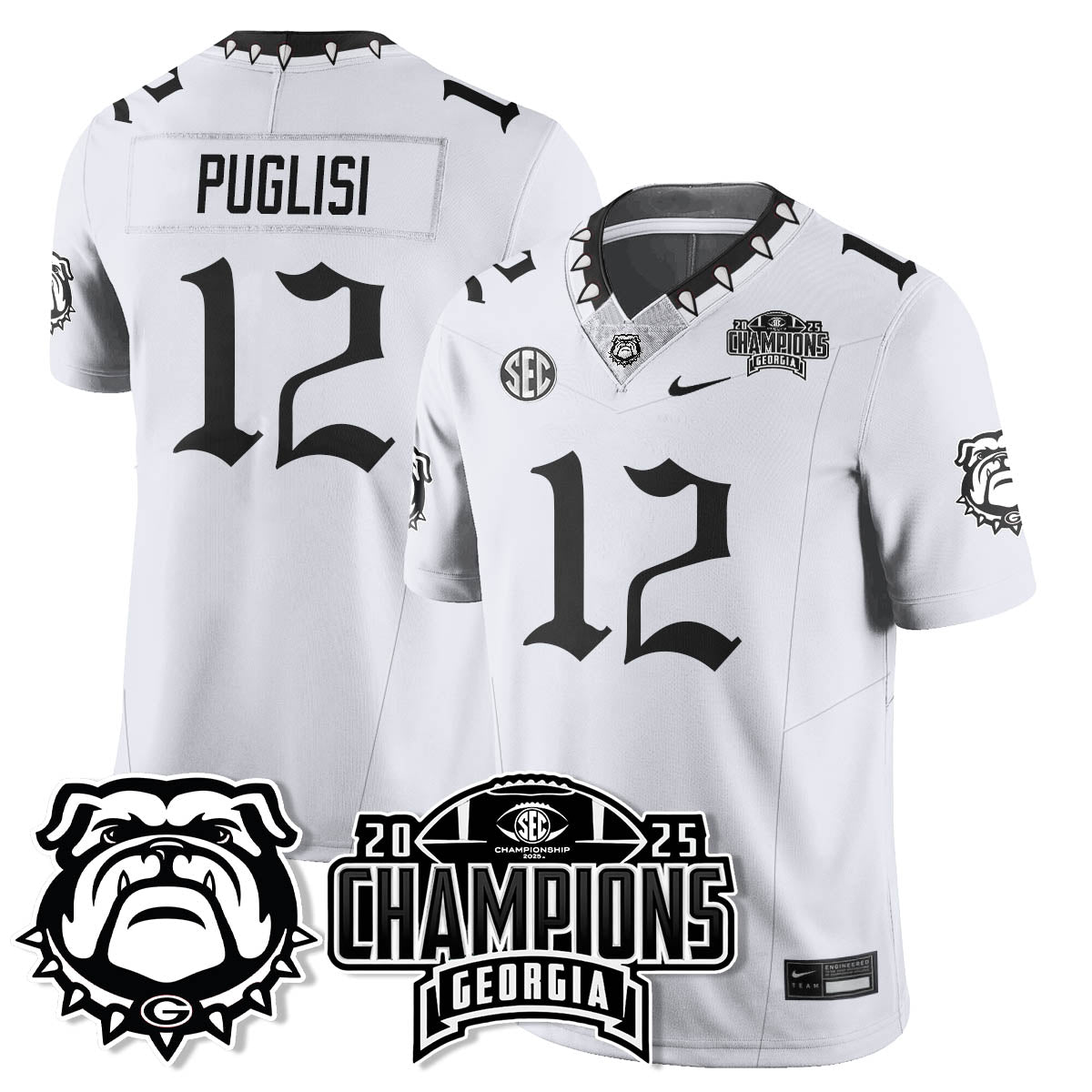 Georgia Bulldogs Gothic Vapor Limited Jersey - SEC Football Champions - All Stitched