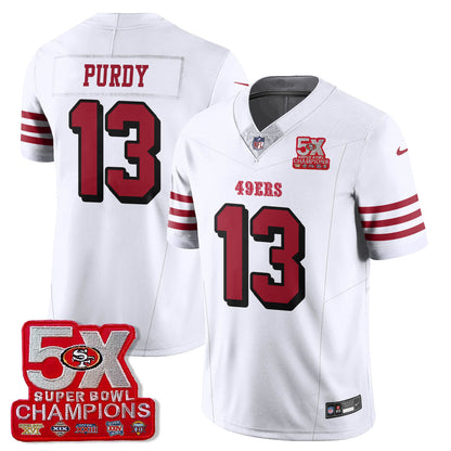 SF 5-Time Champions Patch Vapor Limited Jersey - Stitched