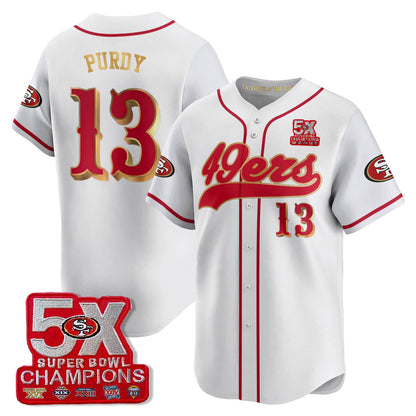 SF 5-Time Champions Patch Vapor Baseball Jersey - Stitched