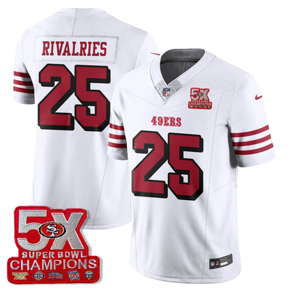 SF 5-Time Champions Patch Vapor Limited Jersey - Stitched