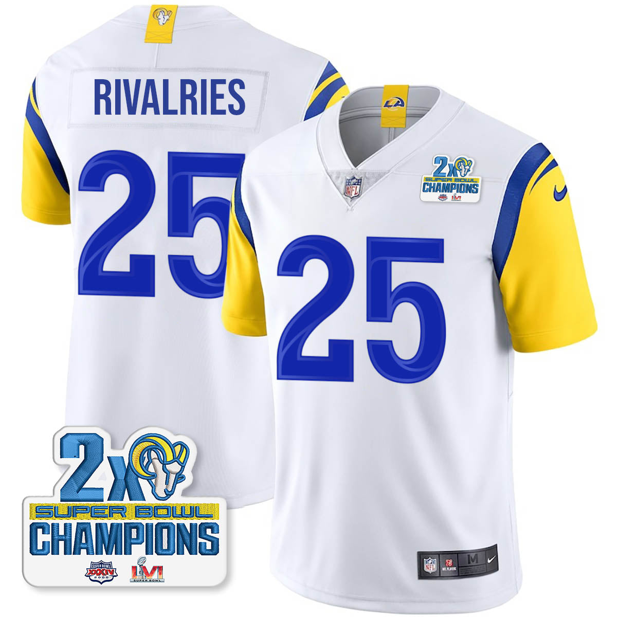LAR 2-Time Champions Patch Vapor Limited Jersey - Stitched 1