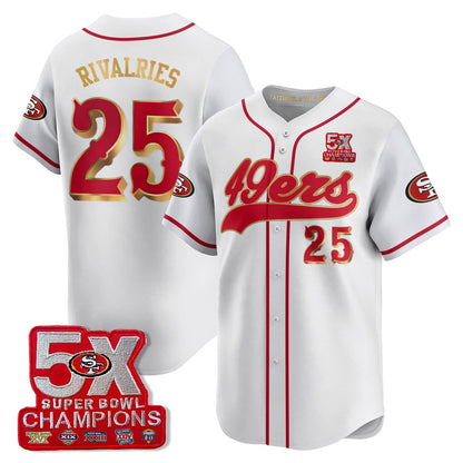 SF 5-Time Champions Patch Vapor Baseball Jersey - Stitched
