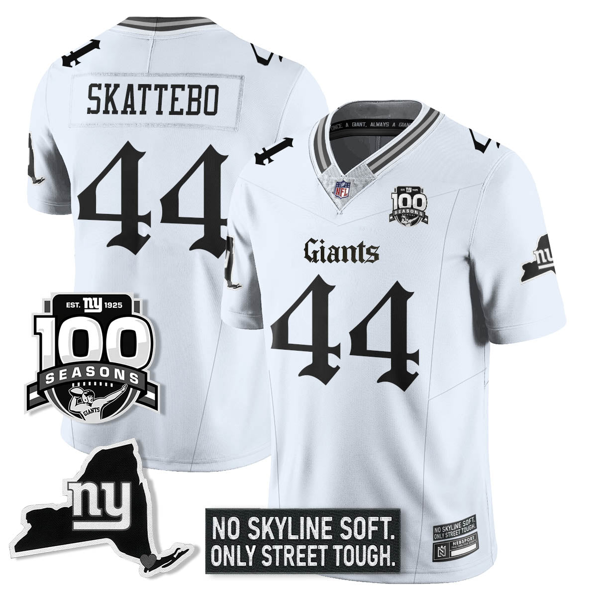 NYG 100th Seasons 'Gothic Gotham Edition' Vapor Limited Jersey - Stitched