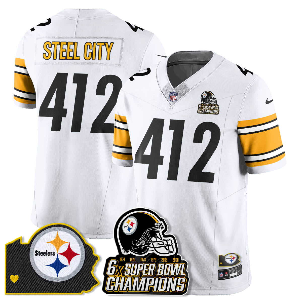 PIT 6-Time Champions Patch Vapor Limited Jersey - Stitched
