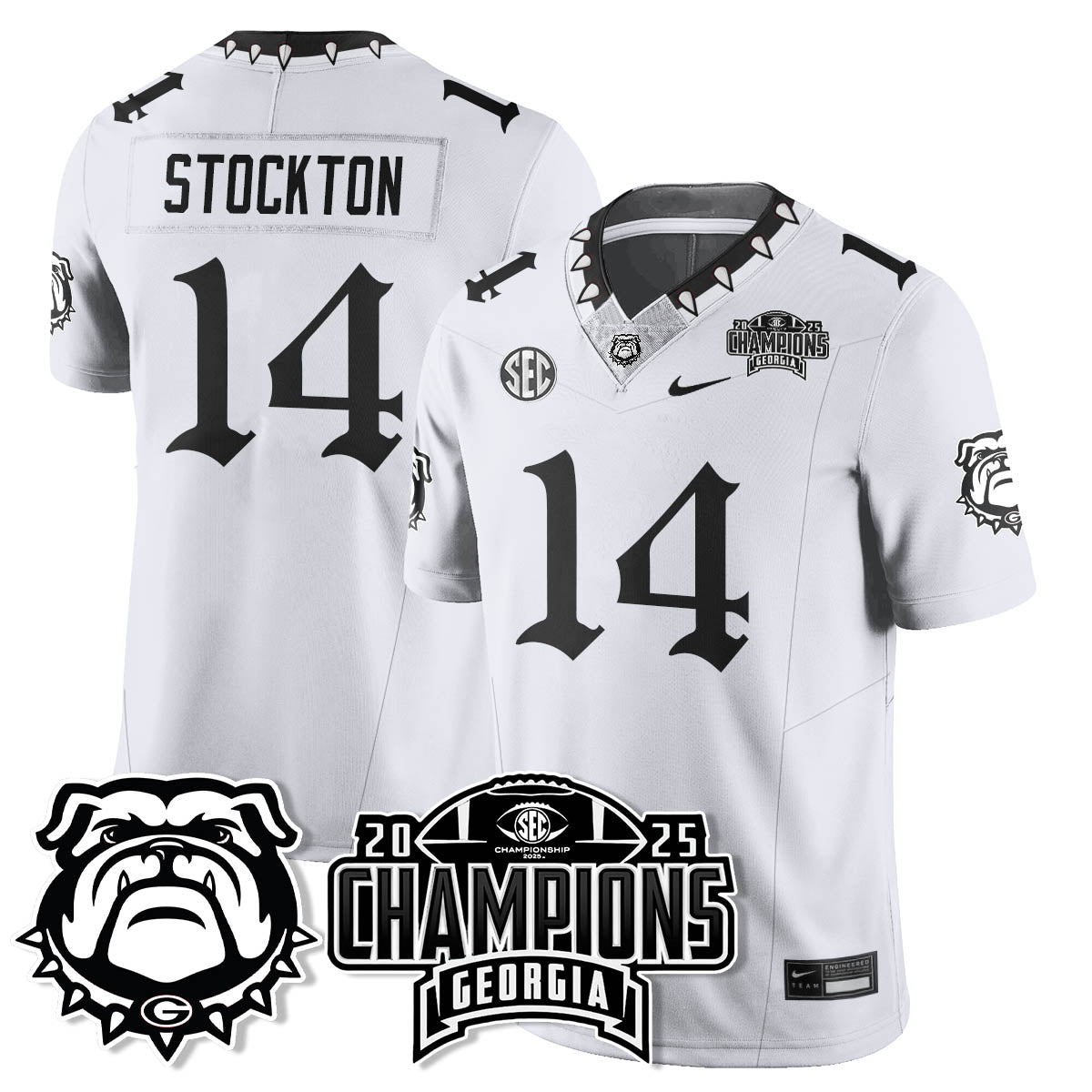 Georgia Bulldogs Gothic Vapor Limited Jersey - SEC Football Champions - All Stitched