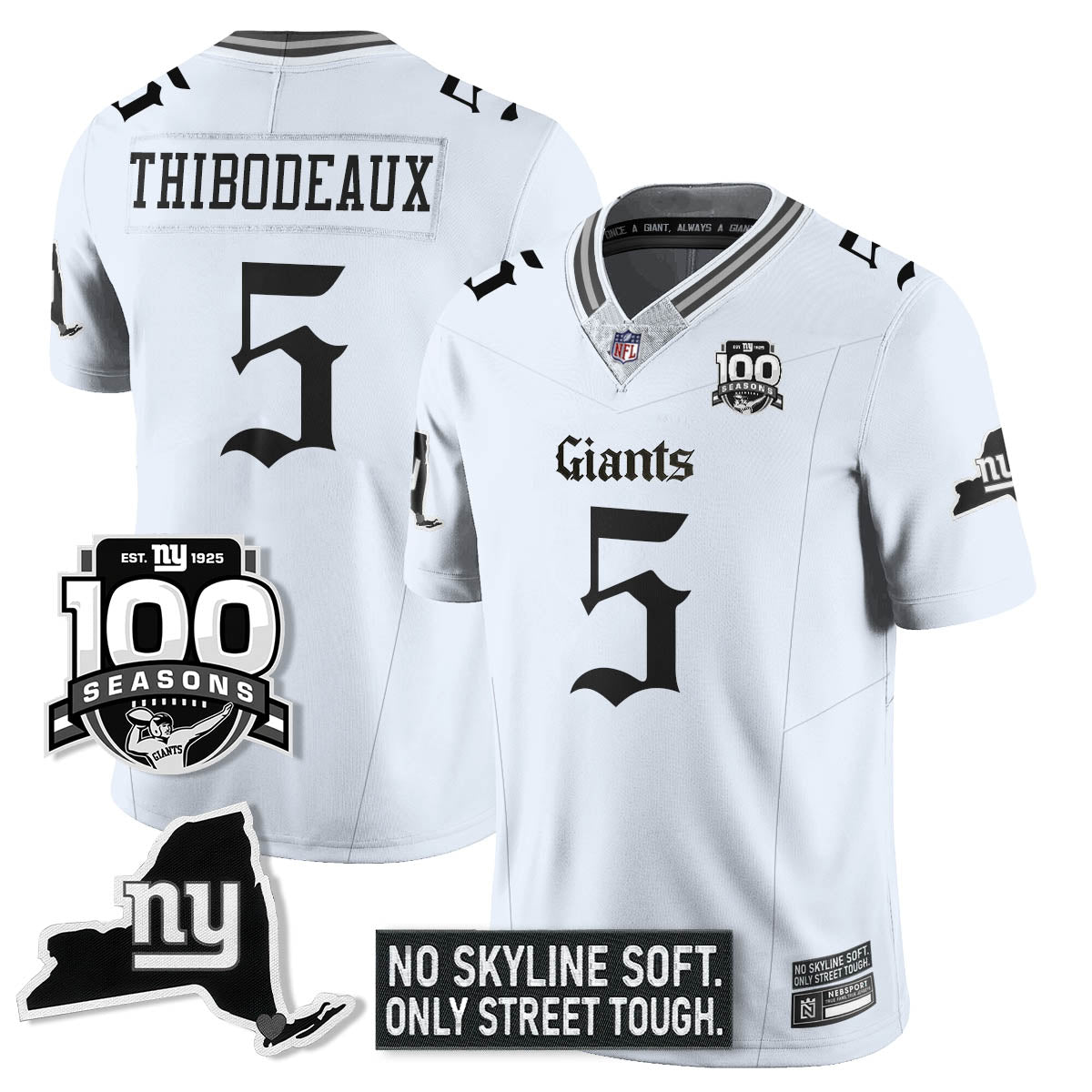 NYG 100th Seasons 'Gothic Gotham Edition' Vapor Limited Jersey - Stitched