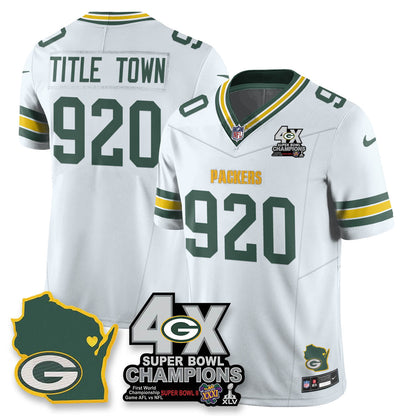 GB 4-Time Champions Patch Vapor Limited Jersey - Stitched