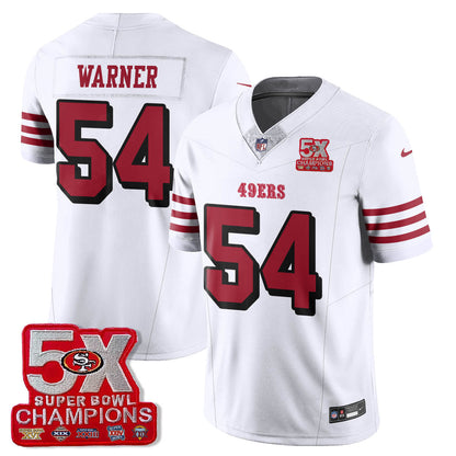 SF 5-Time Champions Patch Vapor Limited Jersey - Stitched