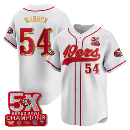 SF 5-Time Champions Patch Vapor Baseball Jersey - Stitched
