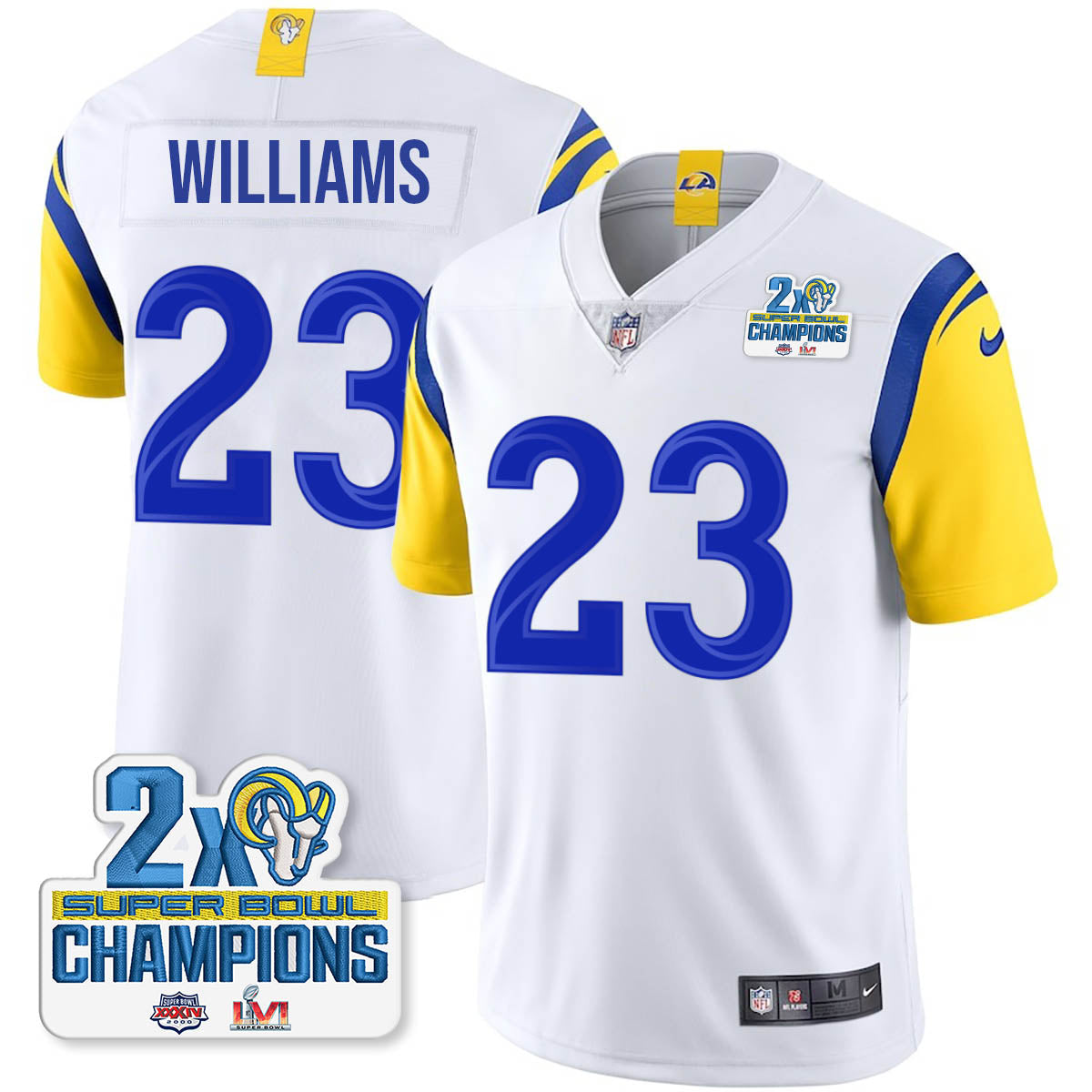 LAR 2-Time Champions Patch Vapor Limited Jersey - Stitched 1