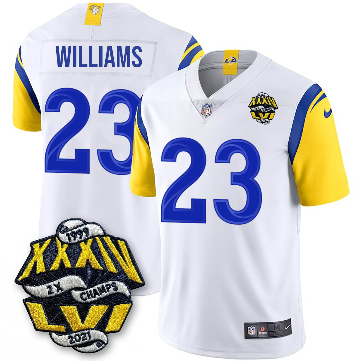LAR 2-Time Champions Patch Vapor Limited Jersey - Stitched