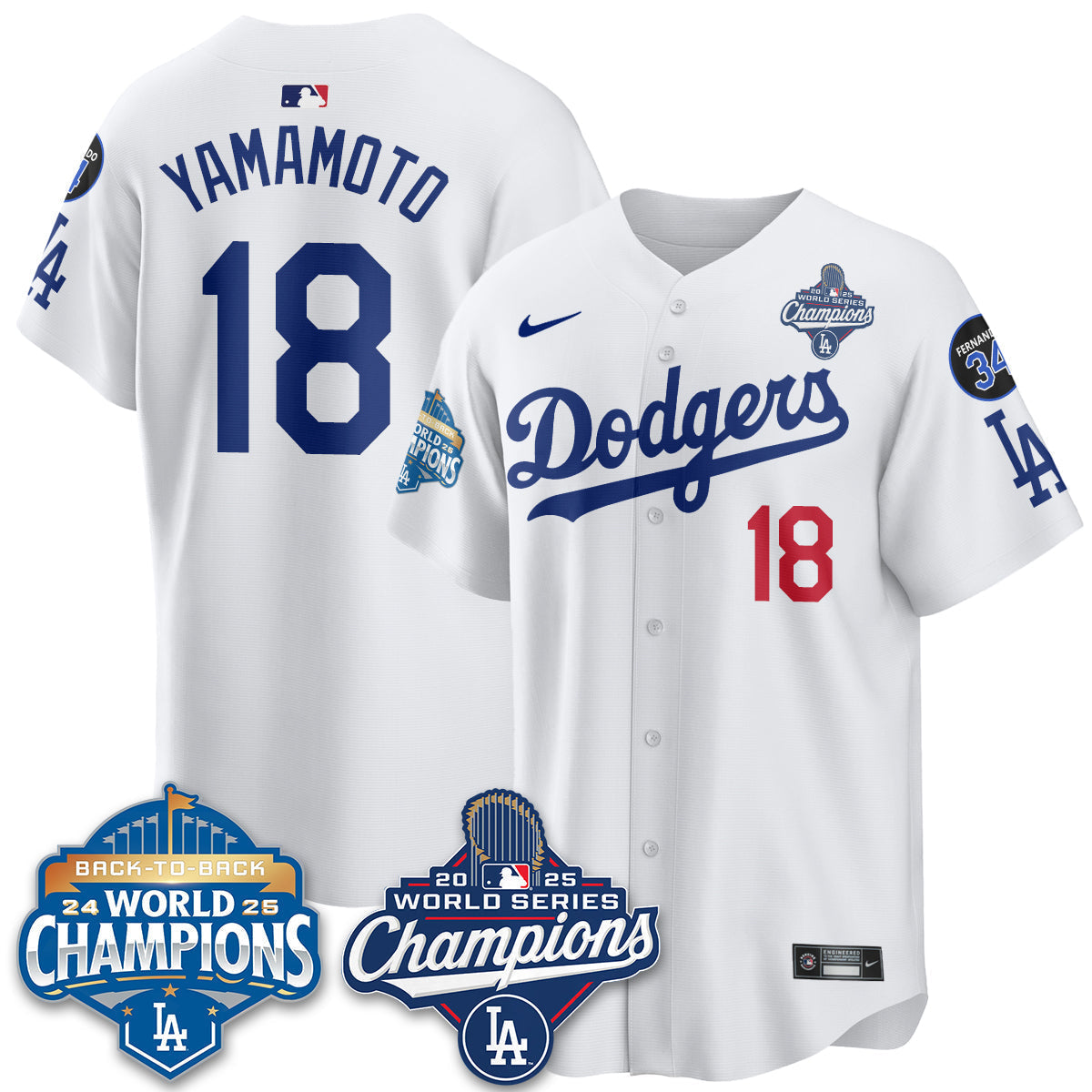 LAD 2025 World Series Champions Jersey - Stitched