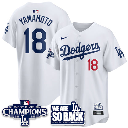 LAD 2025 NL West Division Champions Jersey - Stitched