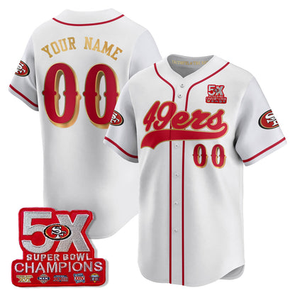 SF 5-Time Champions Patch Vapor Baseball Jersey - Stitched