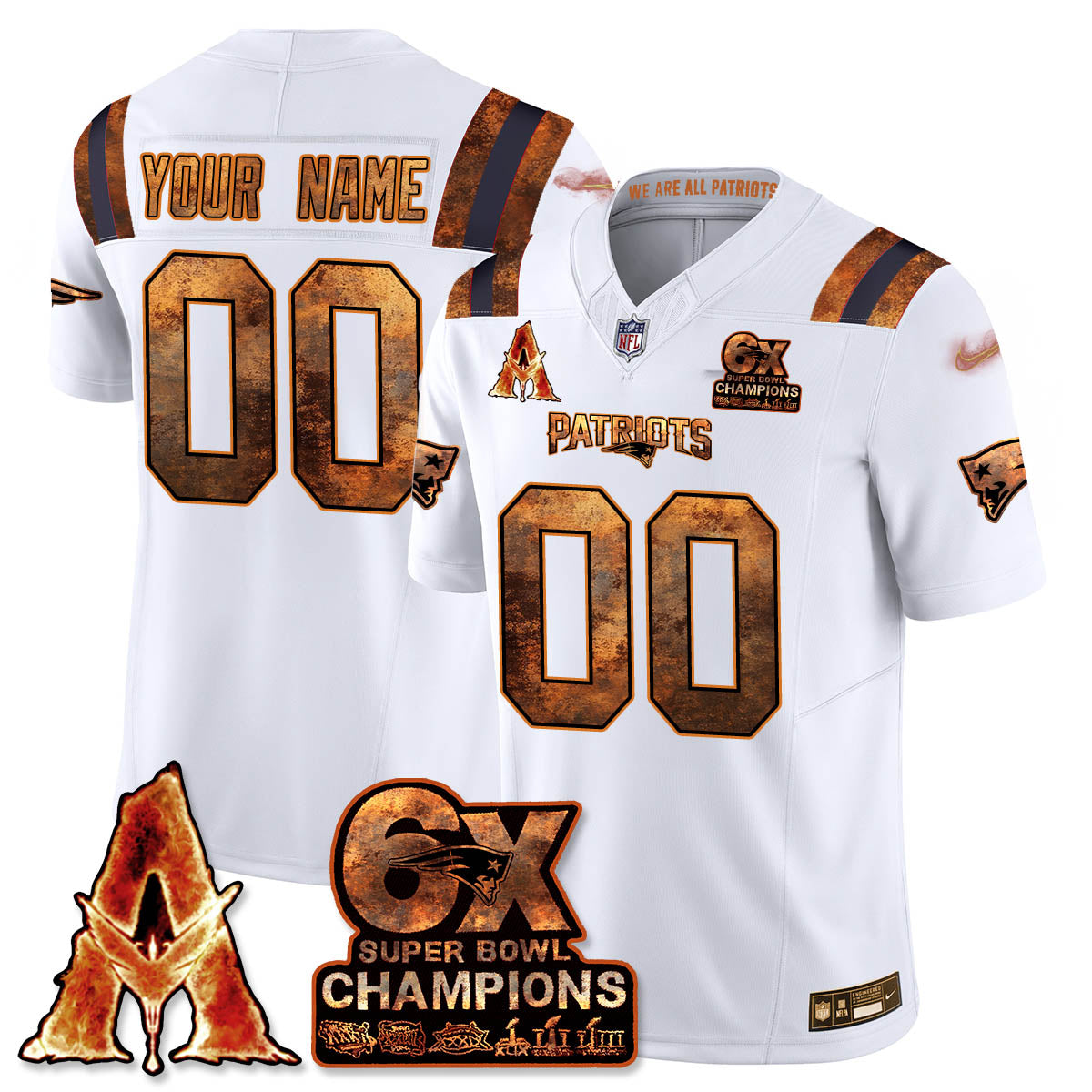 NE x Avatar 3 Fire and Ash Custom Jersey V2 - Stitched