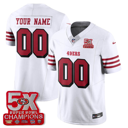 SF 5-Time Champions Patch Vapor Limited Custom Jersey - Stitched