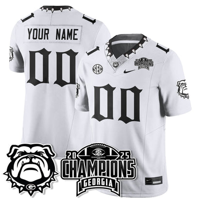 Georgia Bulldogs Gothic Vapor Limited Custom Jersey - SEC Football Champions - All Stitched