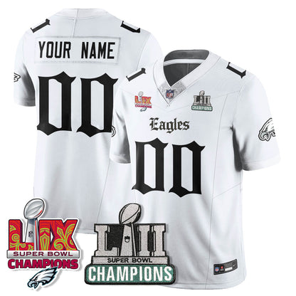 PHI 'Gothic Philly' LII-LIX Super Bowl Champions Vapor Limited Jersey - Stitched
