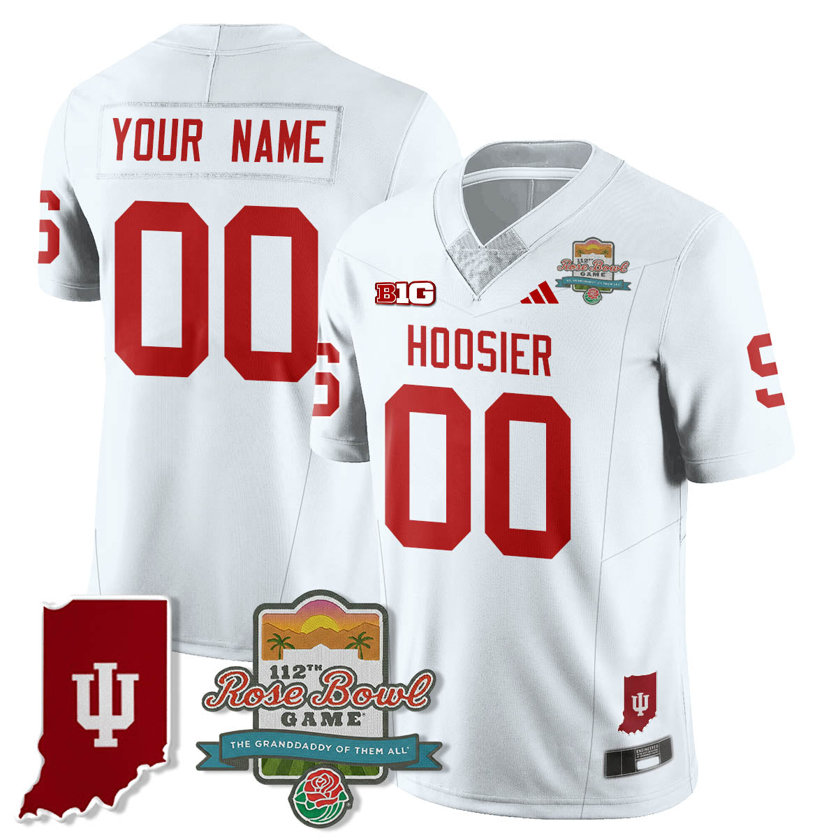 Indiana Hoosiers Vapor Limited Football Jersey - Rose Bowl 112th - All Stitched