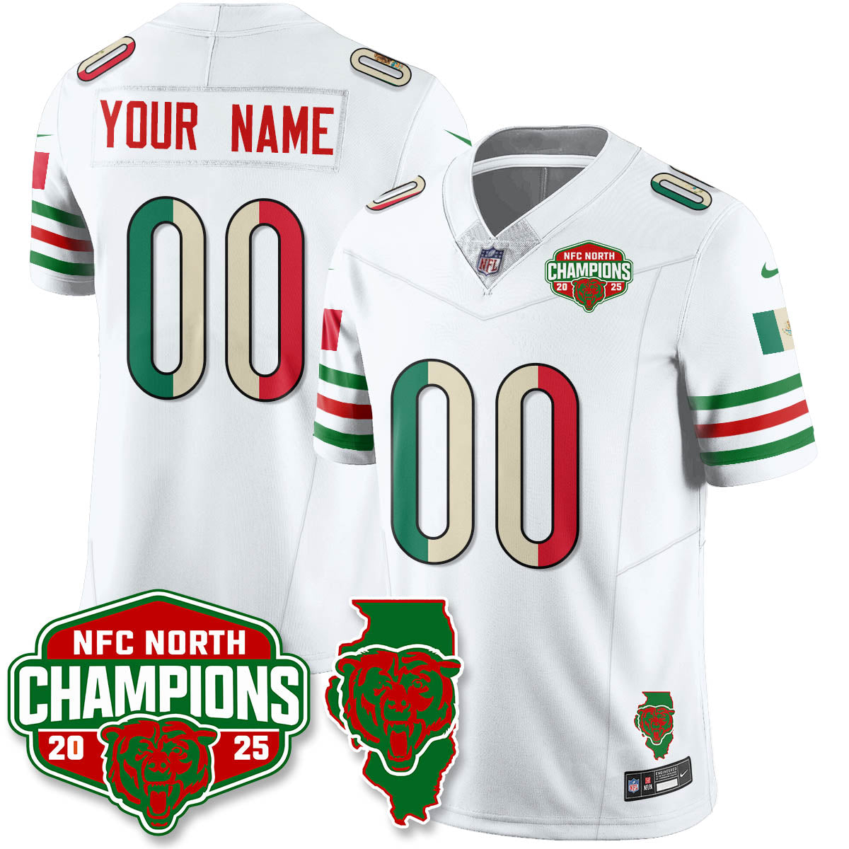 CHI Mexico NFC North Division Champions Vapor Limited Jersey - Stitched