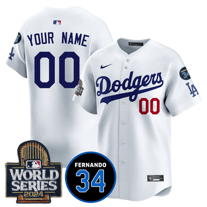 Dodgers Fernando Valenzuela Memorial Custom Jersey - Stitched