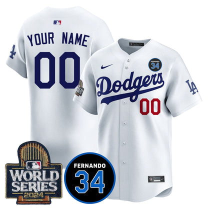 Dodgers Fernando Valenzuela Memorial Custom Jersey - Stitched