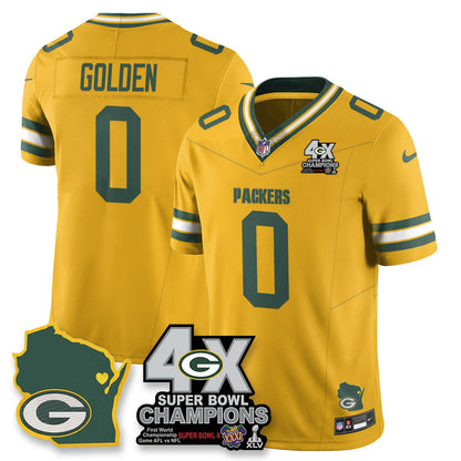 GB 4-Time Champions Patch Vapor Limited Jersey - Stitched