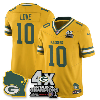 GB 4-Time Champions Patch Vapor Limited Jersey - Stitched