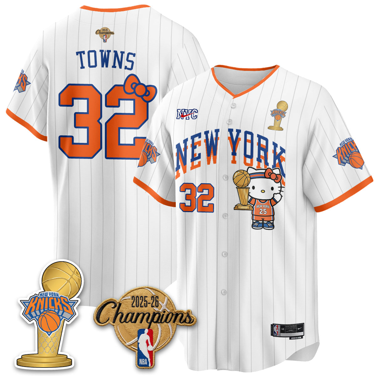 NYK 2026 NBA Champions x Meow Kitty Vapor Jersey - Stitched