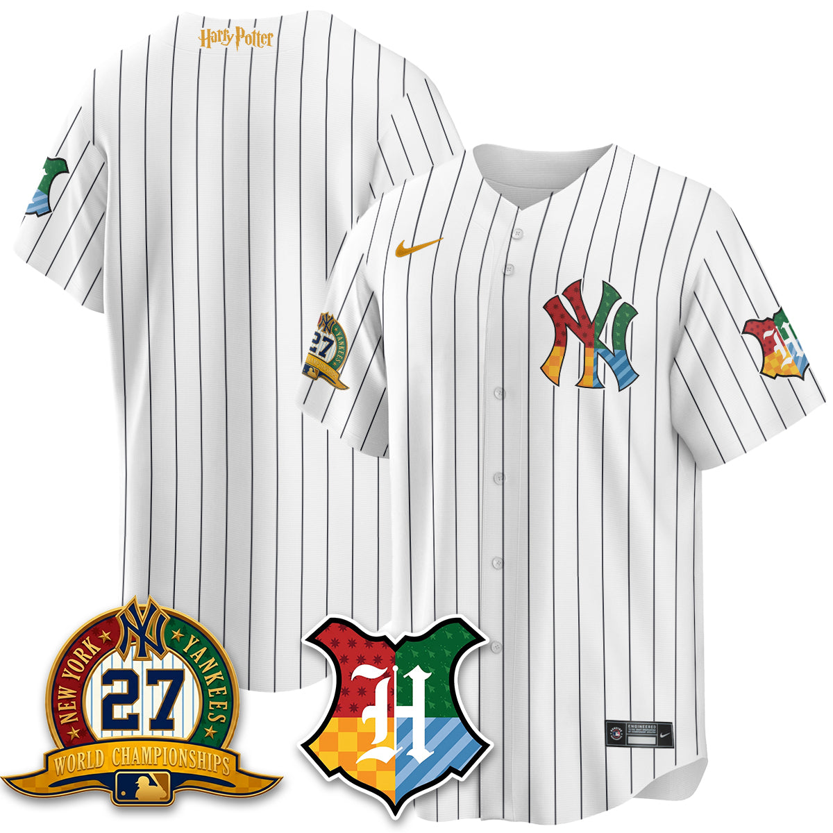NYY x "The Lightning Bolt Wizard" Edition Vapor Jersey- Stitched