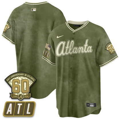 ATL New Era Olive 2026 Armed Forces Day Vapor Limited Jersey - Stitched