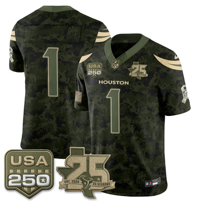 HOU 2026 Salute to Service Edition Vapor Jersey - Stitched