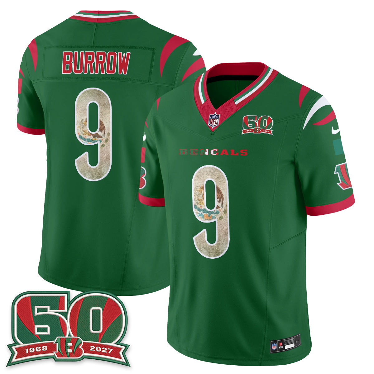 Cincinnati Bengals Mexico Edition Vapor Jersey - Stitched