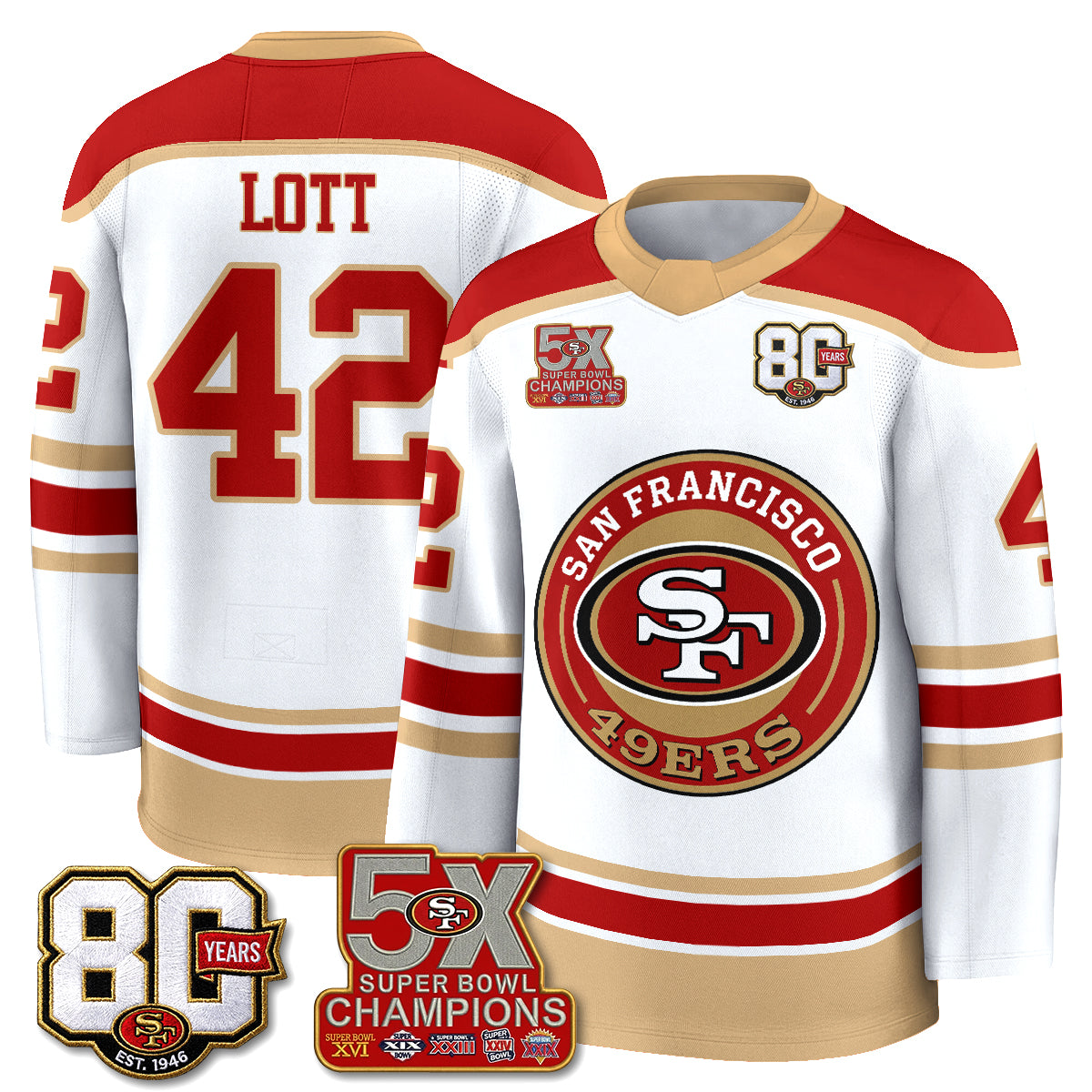 SF 4X Champs Hockey Jersey - Stitched