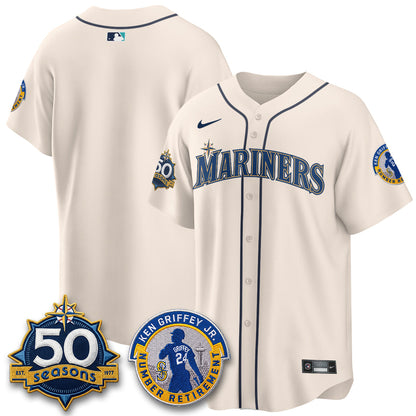 SEA Ken Griffey Jr. Patch Vapor Premier Limited Jersey - Stitched