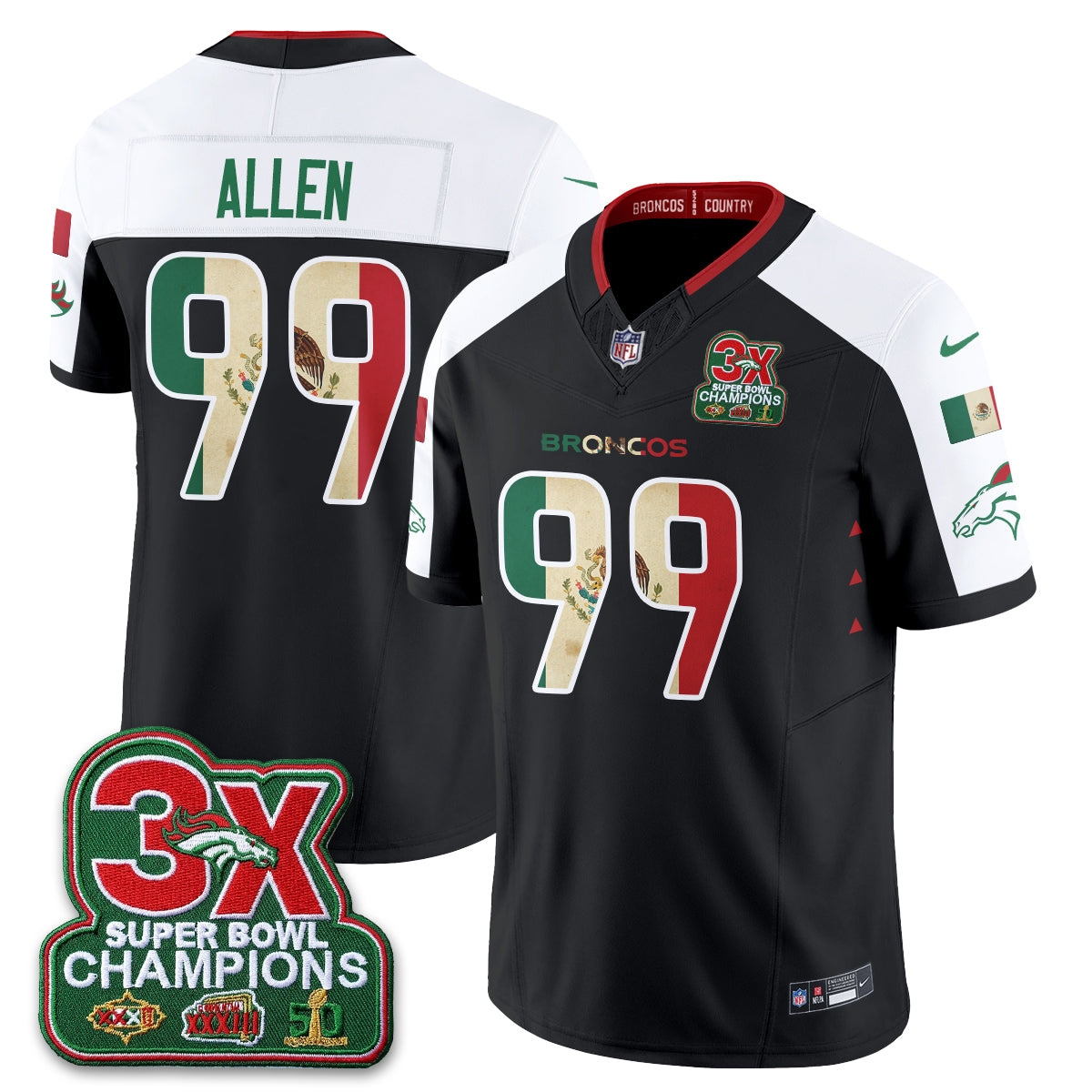 Denver Broncos Mexico Edition Vapor Jersey - Stitched