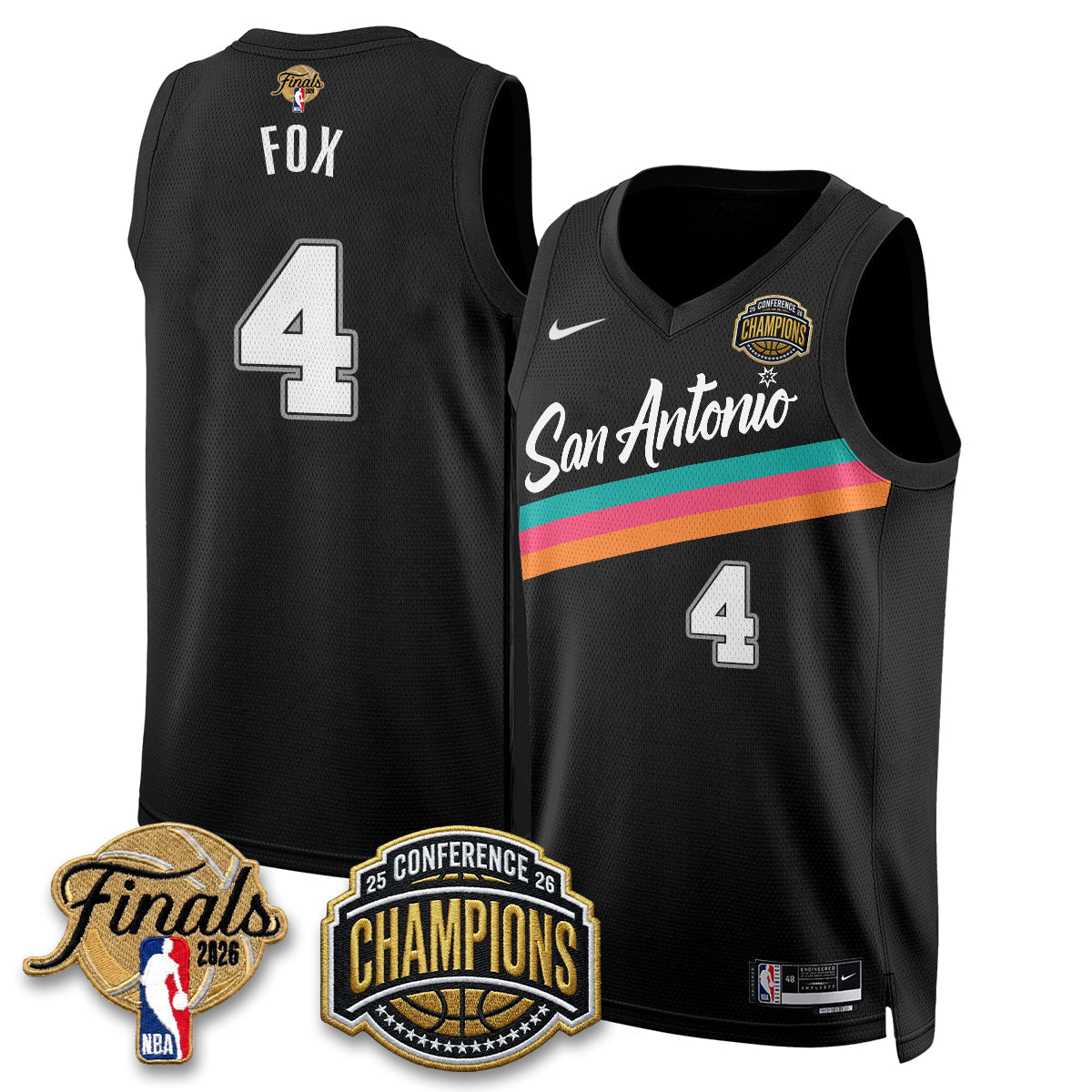 SAS 2026 NBA Western Conference Champions Vapor City Edition Jersey - Stitched