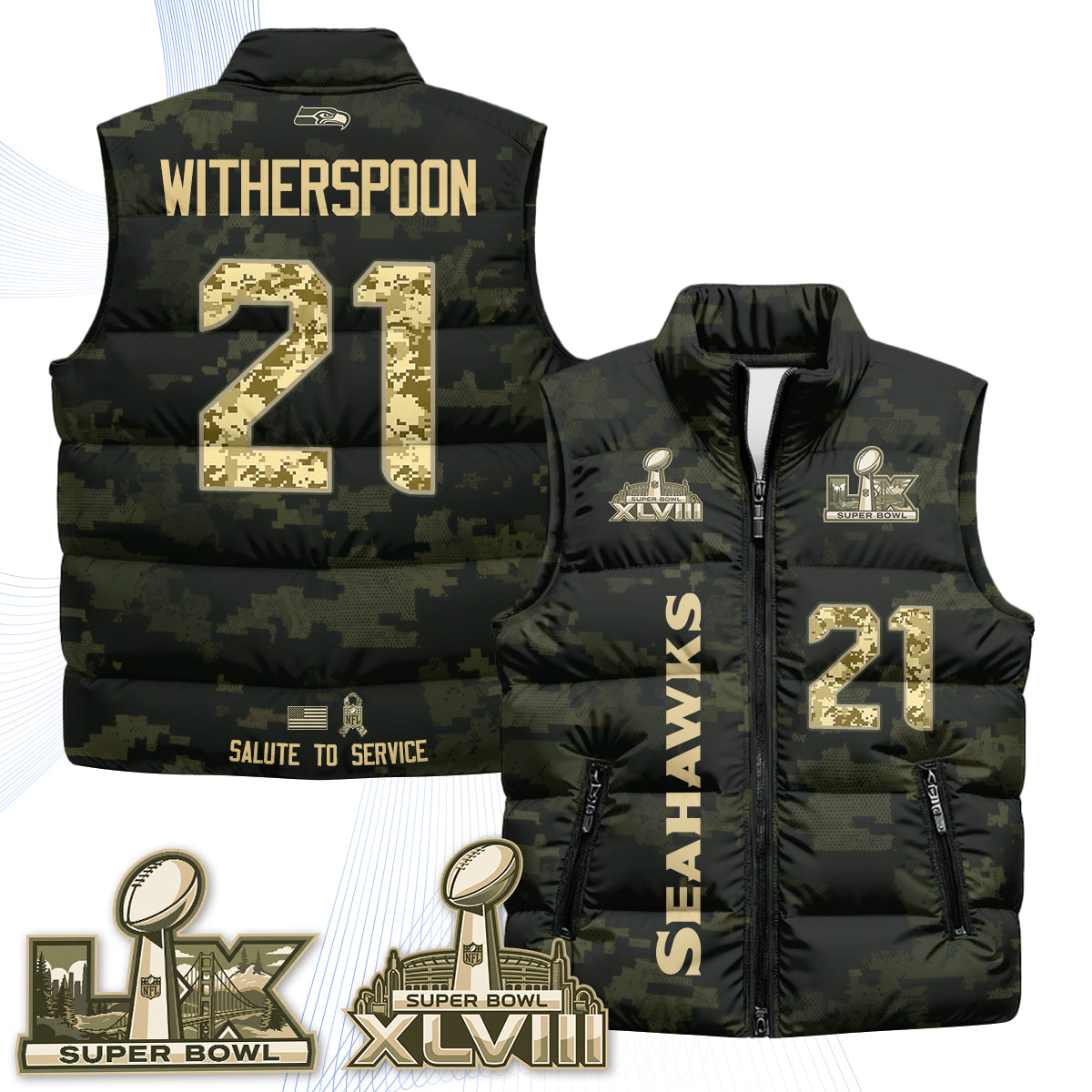 SEA 2026 Salute to Service Puffer Vest - Printed