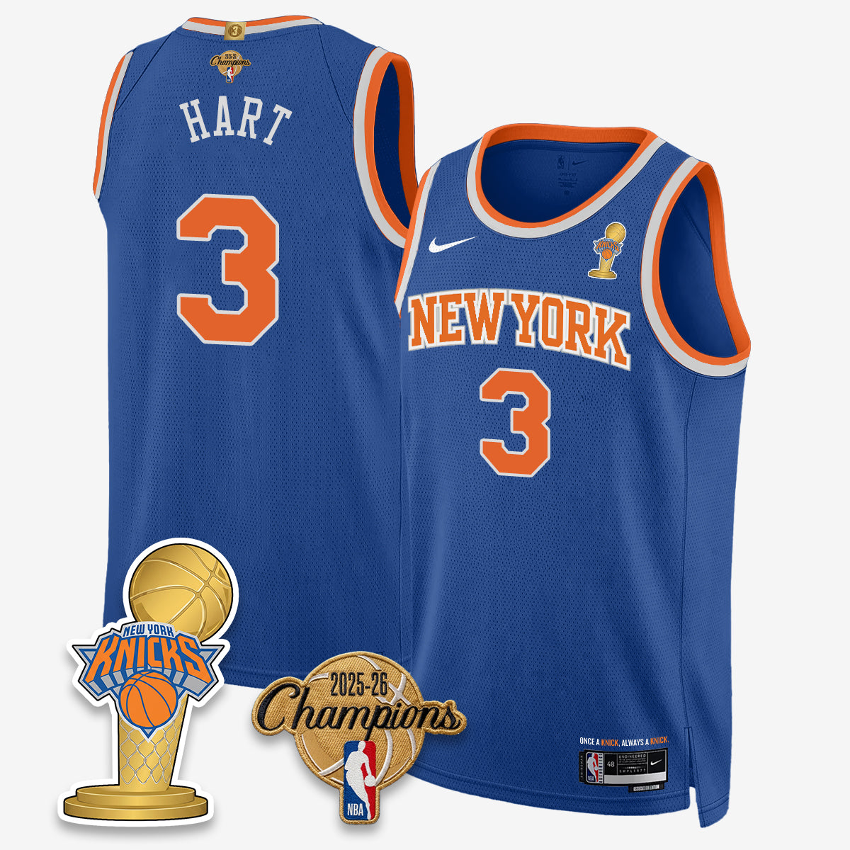 NYK 2026 Basketball Champions Vapor Jersey - Stitched