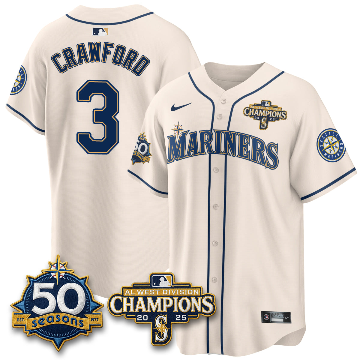 SEA Vapor Premier Limited Jersey - 50th Anniversary & AL West Division Champions - Steelheads Community Funds - Stitched