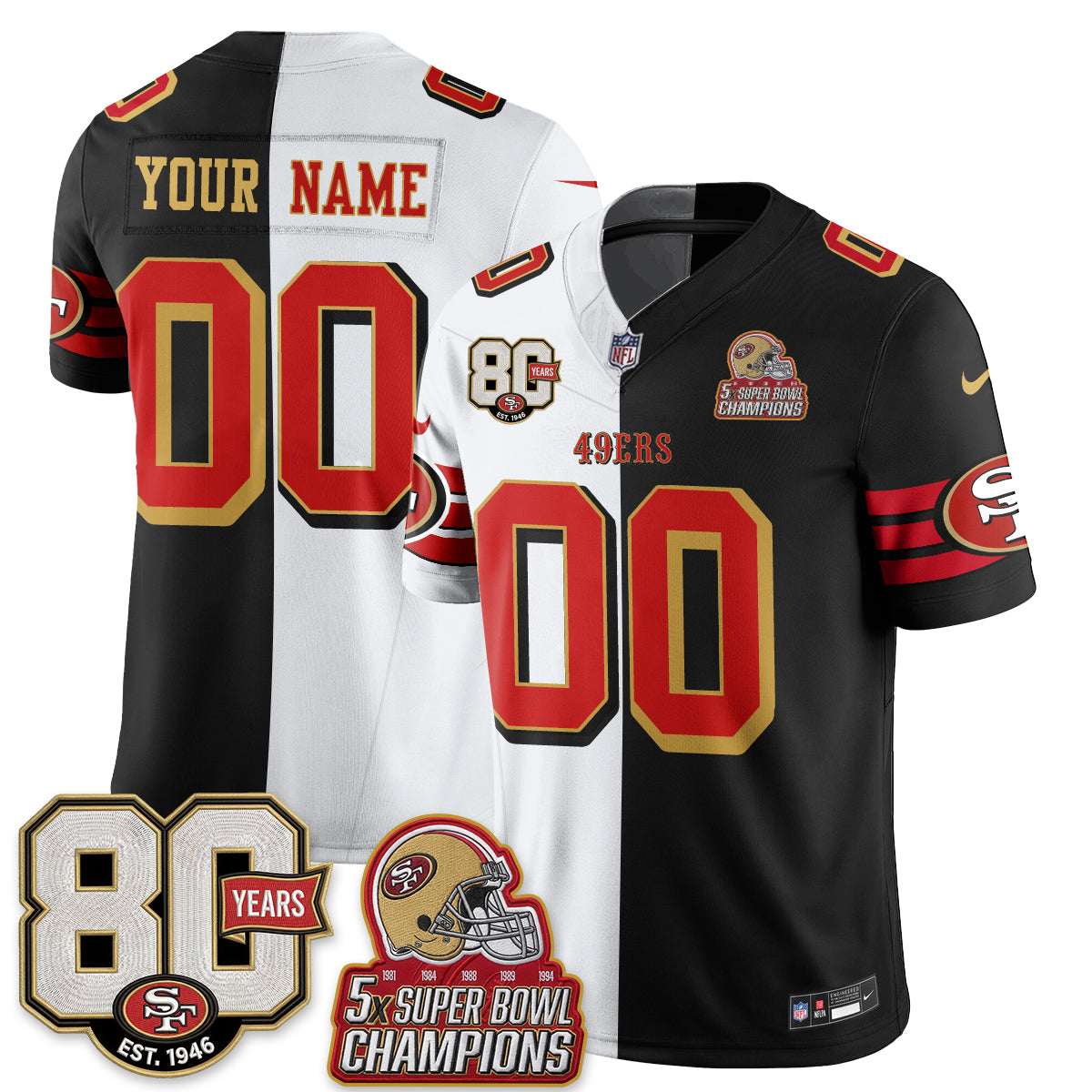 SF Split Style Vapor Custom Jersey - Stitched