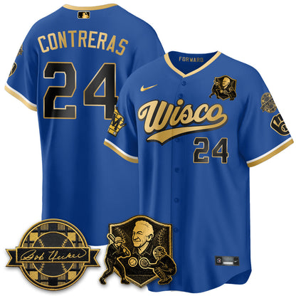 MIL Bob Uecker - 54 SSs for Brewers' Vapor Limited City Connect Jersey - Stitched