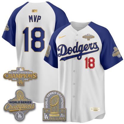 LAD 2026 NL West Champs Gold Vapor Jersey- Stitched