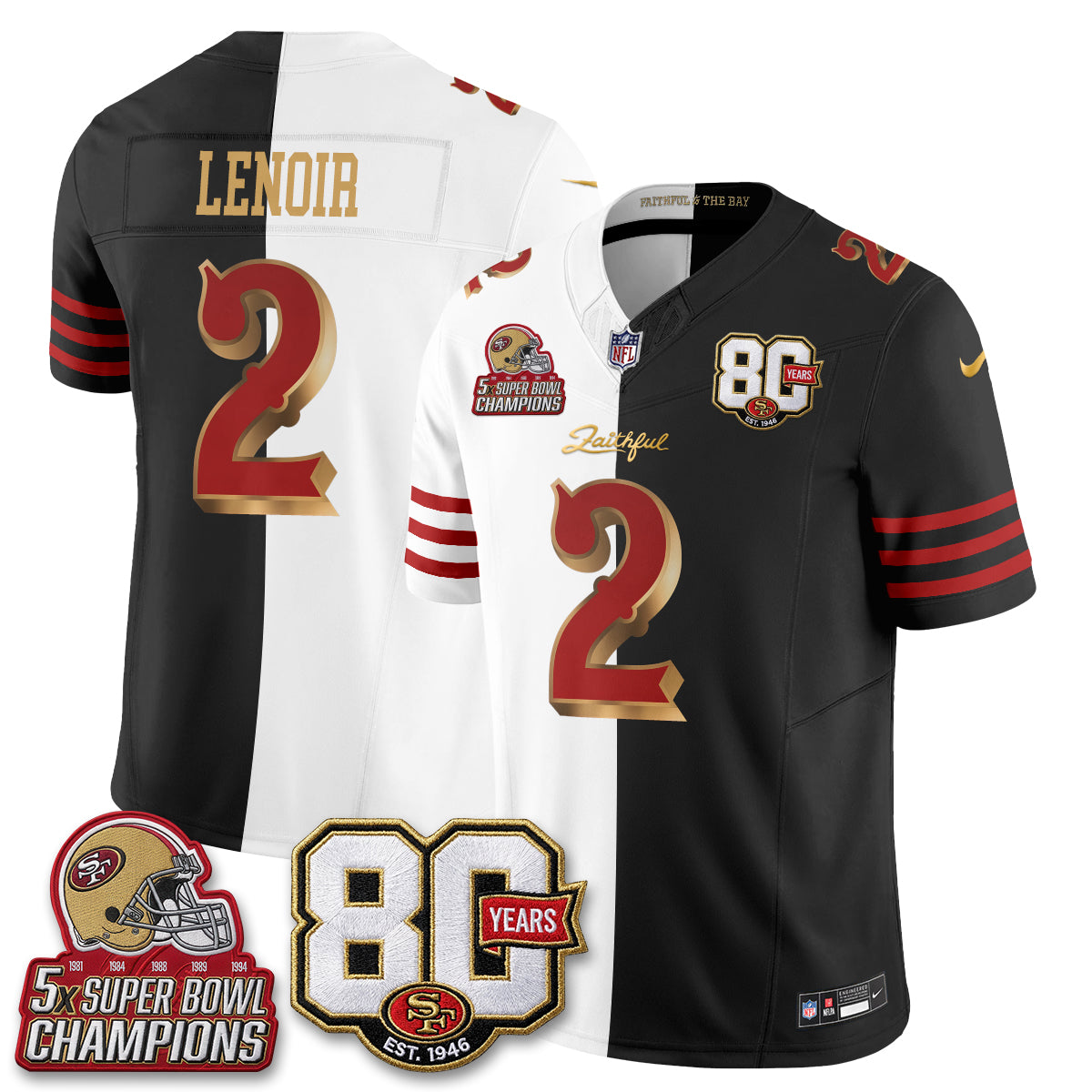 SF Rivalries Split Edition Vapor Jersey - Stitched
