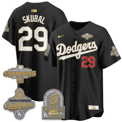 LAD 2026 NL West Champs Gold Vapor Jersey- Stitched