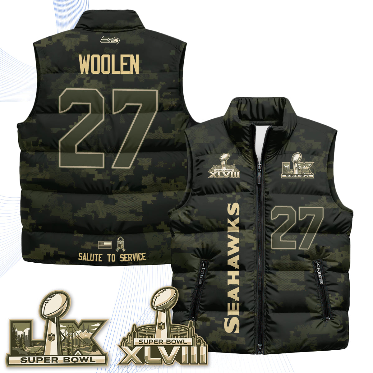 SEA 2026 Salute to Service Puffer Vest - Printed