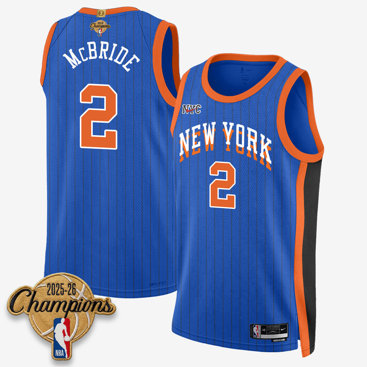 NYK 2026 Basketball Champions Vapor Jersey V2- Stitched
