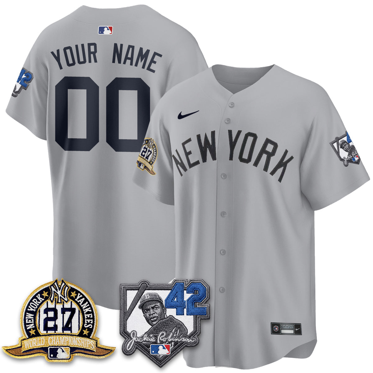 NYY 2026 Jackie Robinson Day Vapor Limited Custom Jersey - Stitched