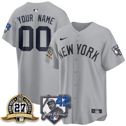 NYY 2026 Jackie Robinson Day Vapor Limited Custom Jersey - Stitched